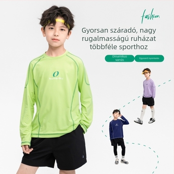 Gyermekeknek szóló tavaszi sportos hosszú ujjú, gyorsan száradó, könnyű tenisztop