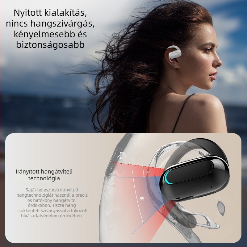 F9 Bluetooth fülhallgatók, forgatható fülhurok, vezeték nélküli, nyitott fülű sportfülhallgatók, hosszú üzemidő