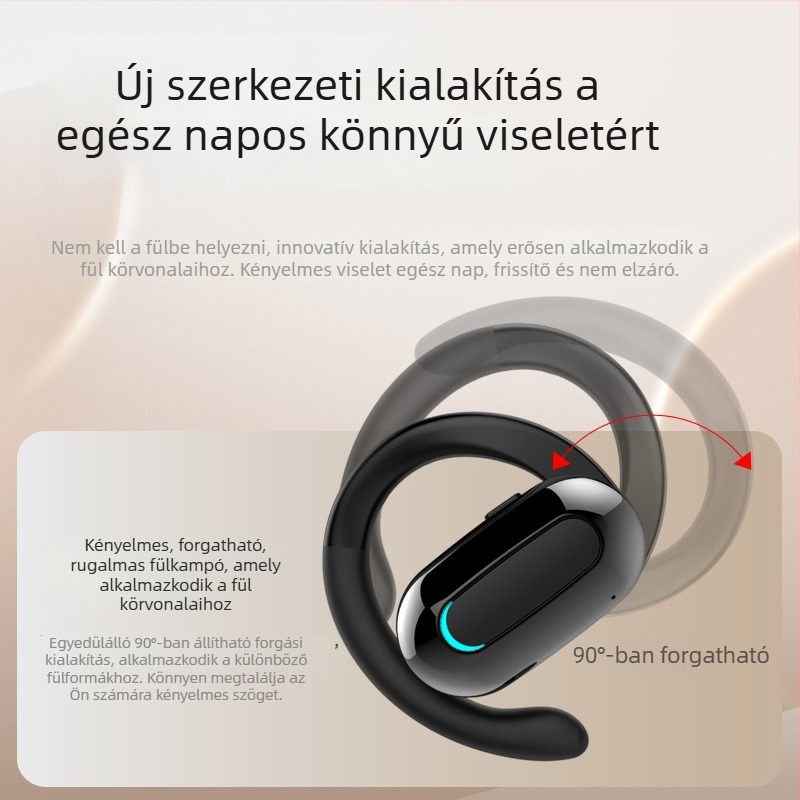 F9 Bluetooth fülhallgatók, forgatható fülhurok, vezeték nélküli, nyitott fülű sportfülhallgatók, hosszú üzemidő