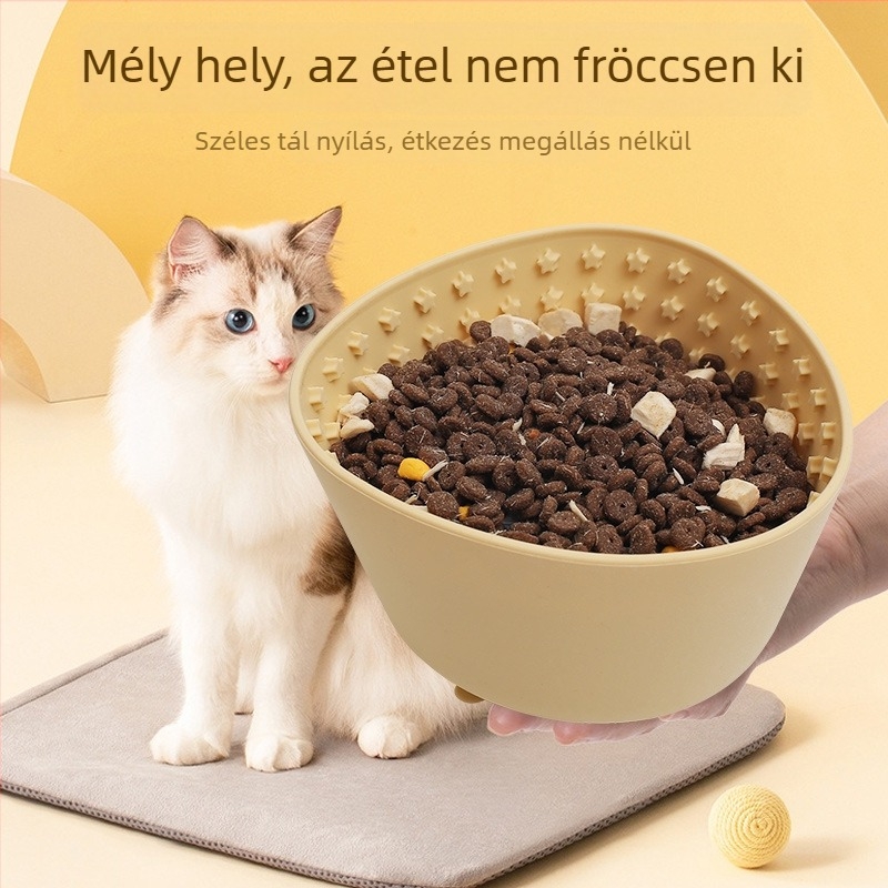 Élelmiszer-minőségű szilikonból készült, állítható etetőtál macskáknak és kutyáknak anti-tipp funkcióval