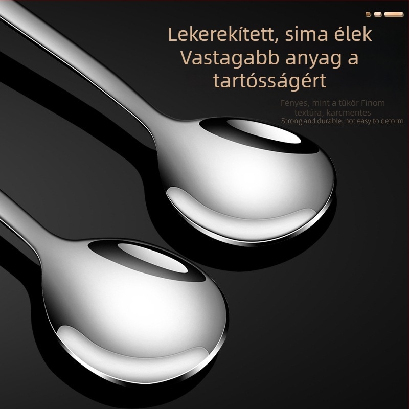 304 rozsdamentes acél hosszú nyelű kanál kávéhoz és tej-teával keveréséhez, hosszú nyele, koreai stílusú elegáns kis kanál