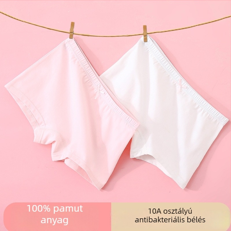 Lányok nyári pamut boxerek, koreai stílus, antibakteriális, 100% pamut gyerekeknek 3-8 éves