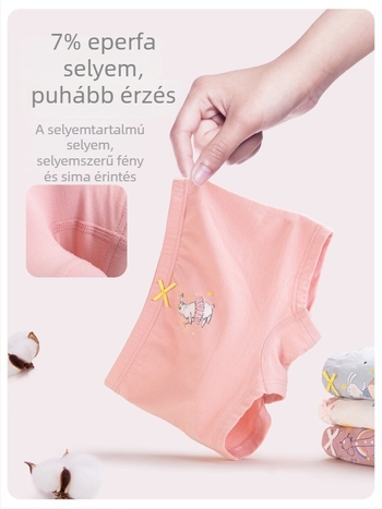 Gyerekeknek készült antibakteriális, vékony pamut boxeralsó, 4 darabos csomag, lányoknak 3–8 éves korig