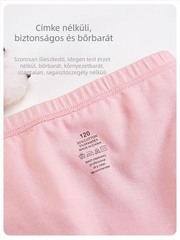 Gyerekeknek készült antibakteriális, vékony pamut boxeralsó, 4 darabos csomag, lányoknak 3–8 éves korig