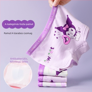 Kuromi gyerekeknek készült pamut alsónemű lányoknak, Class A antibakteriális boxer brief, aranyos