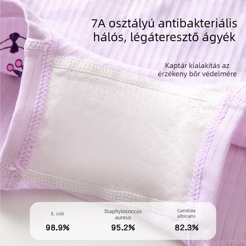 Kuromi gyerekeknek készült pamut alsónemű lányoknak, Class A antibakteriális boxer brief, aranyos