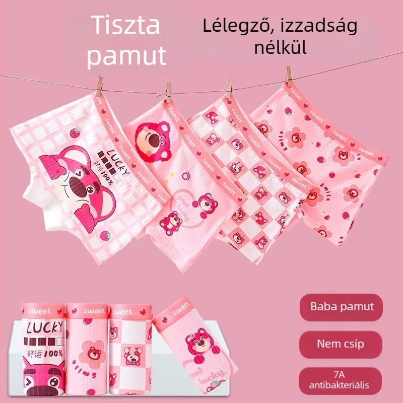 Kuromi gyerekeknek készült pamut alsónemű lányoknak, Class A antibakteriális boxer brief, aranyos