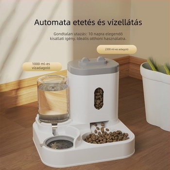 Automata etető és ivó tál macskáknak és kutyáknak, nagy kapacitású etetőedény