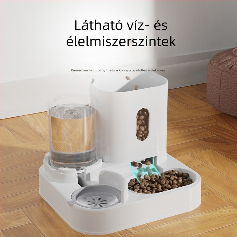 Automata etető és ivó tál macskáknak és kutyáknak, nagy kapacitású etetőedény
