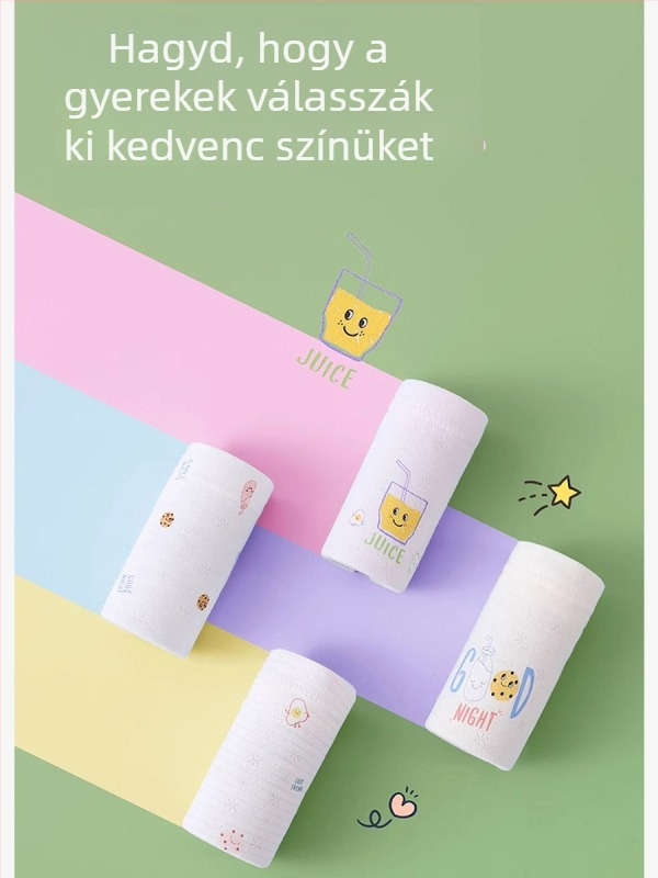 Lányoknak szóló modal alsónemű, A-osztály, 2025 nyár, négyes csomag, középmagas derékvonal