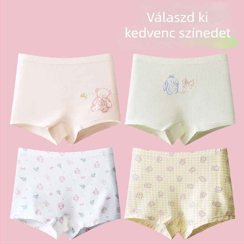 Lányoknak szóló modal alsónemű, A-osztály, 2025 nyár, négyes csomag, középmagas derékvonal