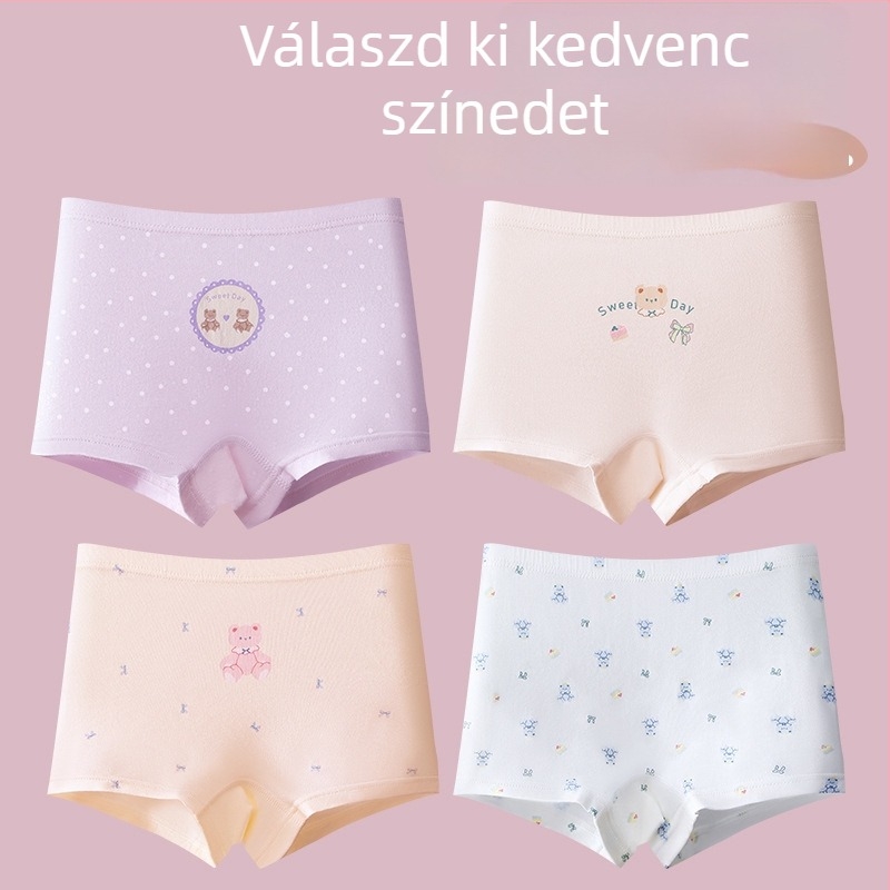 Lányoknak szóló modal alsónemű, A-osztály, 2025 nyár, négyes csomag, középmagas derékvonal
