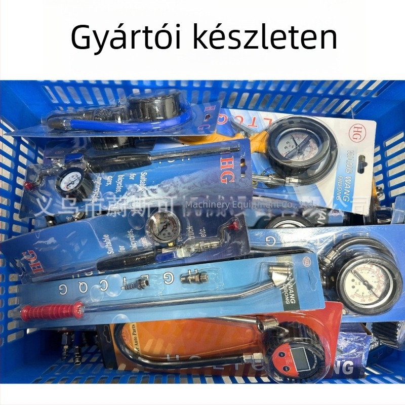 Digitális guminyomásmérő tömlőfejjel, autó guminyomásmérő, nagy pontosság