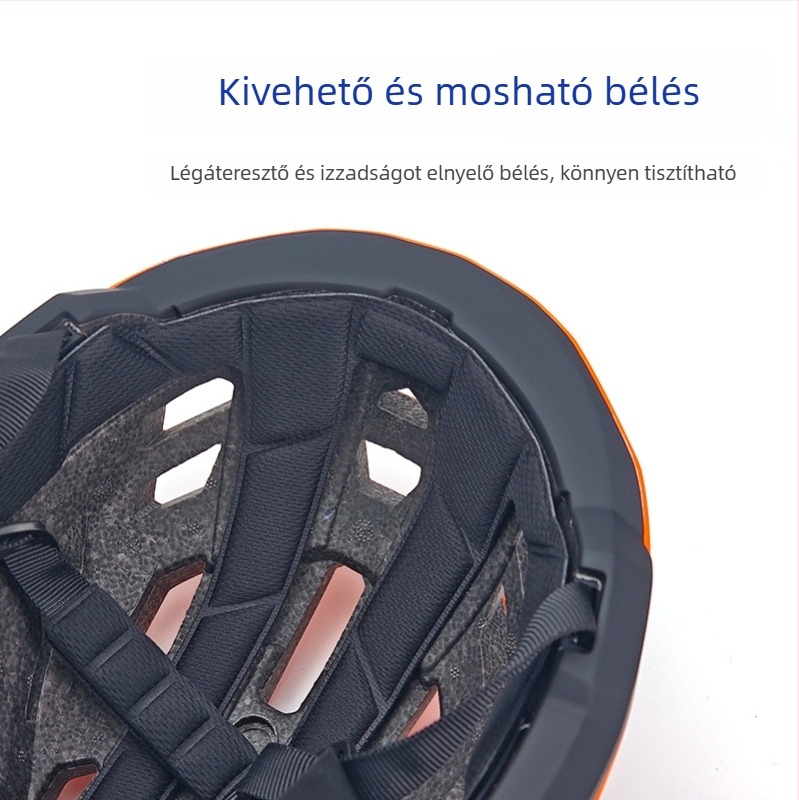Országúti kerékpáros sisak karimával és LED-fénnyel, integrált egyrészes dizájn