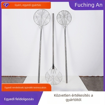 Nagy rozsdamentes acél szűrőkanál hosszú nyéllel