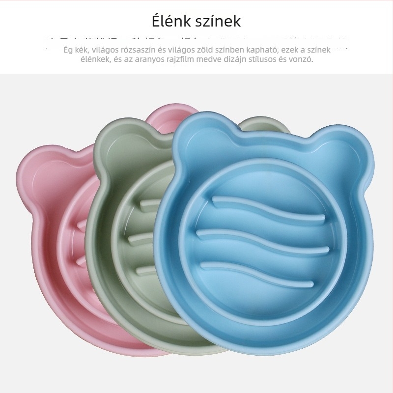 Mackó alakú, csúszásmentes kutya tál, lassú etetéssel