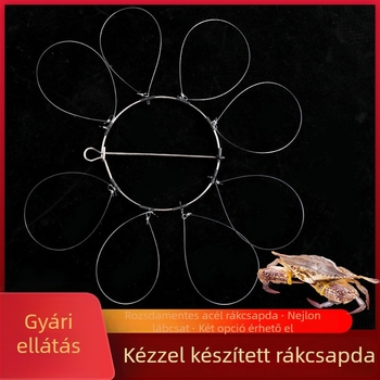 Rozsdamentes acél rákhálógyűrűk nyolc- és hatszálas kivitelben, kültéri rákhorgászathoz