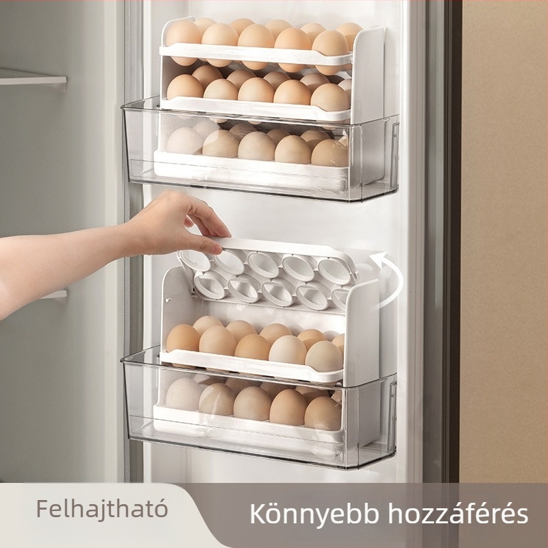 Lazy Corner tojás tároló a hűtő oldalán lévő ajtóhoz – tojás rendező
