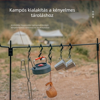 Kültéri kovácsoltvas lámpatartó, kempinghez és függő lámpákhoz, talajba süllyeszthető