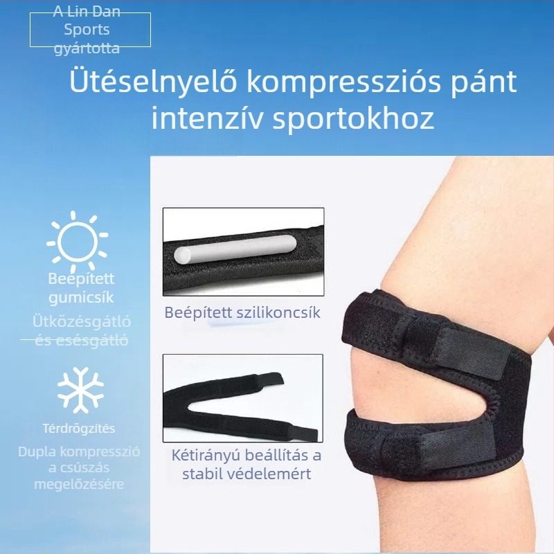 Nyomásos patella-kötés futáshoz és edzéshez — ütéscsillapítás, meniszkusz és térdízületi védelem, szilikonos védőfelszerelés