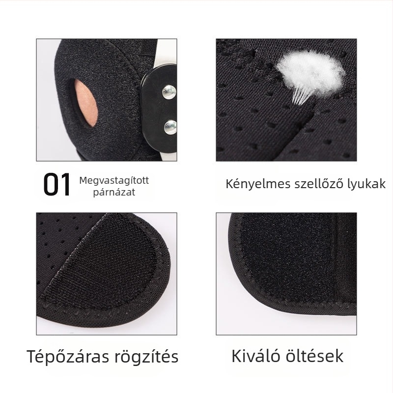 Szabályozható térdvédő csuklóval a meniszkusz stabilizálásáért, térdvédelem hegymászáshoz és edzéshez