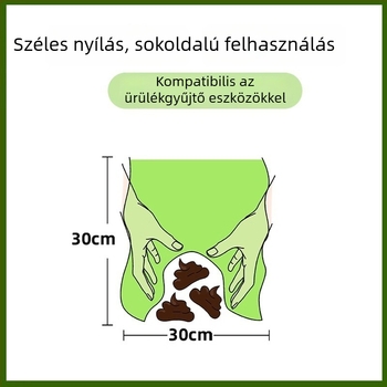 Nagy ürülékgyűjtő zacskók, 30x30 cm, tekercs típus, vastagított PE