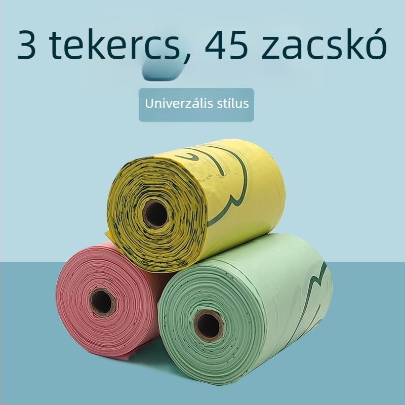 Nagy ürülékgyűjtő zacskók, 30x30 cm, tekercs típus, vastagított PE