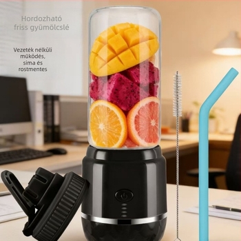 Hordozható, újratölthető gyümölcs- és zöldséglé készítő pohár, háztartási használatra, kompakt 400 ml kapacitás