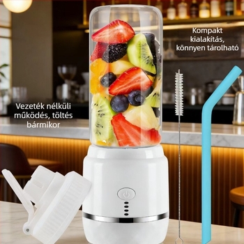 Hordozható, újratölthető gyümölcs- és zöldséglé készítő pohár, háztartási használatra, kompakt 400 ml kapacitás