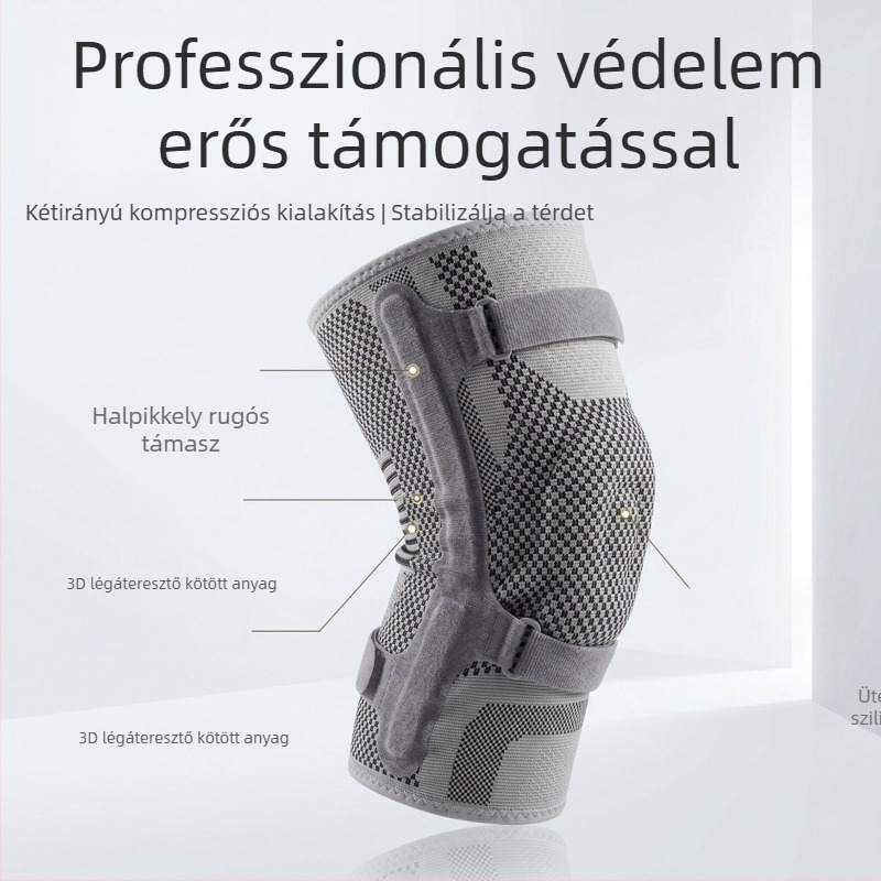 Nylonból készült sporttérdvédők futáshoz és kosárlabdához, speciális szilikon ütésvédő térdvéd, patella pánttal