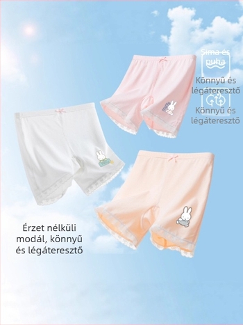 Lányoknak: Biztonsági rövidnadrág és alsónemű kettőben egyben, vékony nyári anyagú antibakteriális boxer