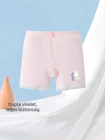 Lányoknak: Biztonsági rövidnadrág és alsónemű kettőben egyben, vékony nyári anyagú antibakteriális boxer