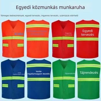 Reflektív mellény tisztítási és szanitárius dolgozók számára, munkaruha építéshez, kertészeti és karbantartási feladatokra