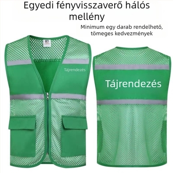 Reflektív mellény tisztítási és szanitárius dolgozók számára, munkaruha építéshez, kertészeti és karbantartási feladatokra