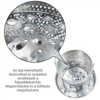 Rozsdamentes acélból készült multifunkciós prés mézhez, joghurthoz, viaszhoz, boros üledékhez és gyümölcs- és zöldséglé készítéséhez