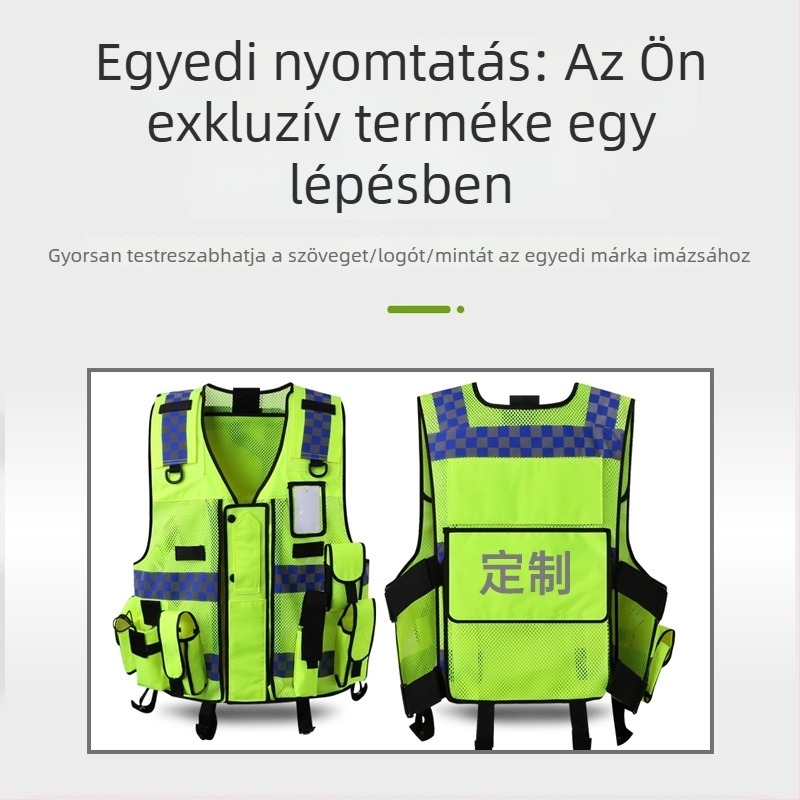 Shengchi Reflektív biztonsági mellény a forgalomhoz és az útkezeléshez — nyolcdarabos készlet, éjjeli járőrszolgálat, többfunkciós kabát