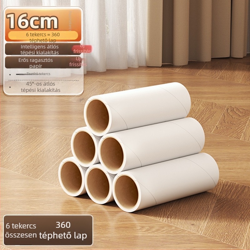 Hosszú fogantyújú szöszmentesítő roller, cserélhető görgővel macska szőrre ruhákon, ágyon és a padlón