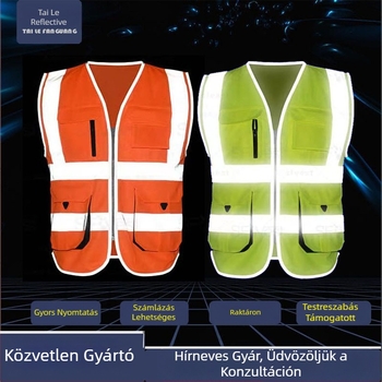 Reflektív biztonsági mellény kerékpározáshoz és közúti szolgálatra, egyedi logóval