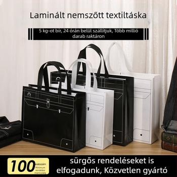 Raktáron laminált nem szövött bevásárló táska logóval és QR-kóddal