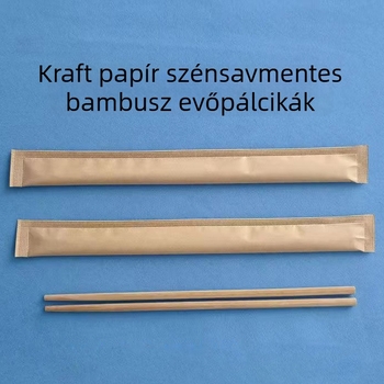 Egyszer használatos bambusz evőpálcák Kraft papír csomagolásban, egyedi csomagolásban, hosszú és vastag