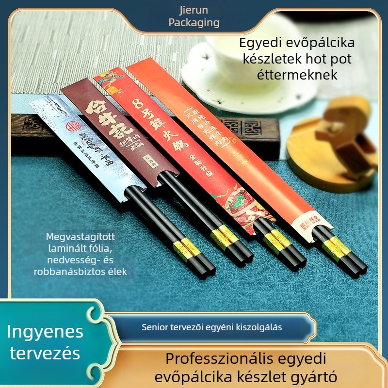 Egyszer használatos papírtok a pálcikákhoz logónyomtatással Nyugati éttermek és kávézók számára