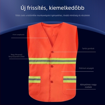 Reflektív mellény közszolgálati munkások számára, kertészkedés és takarítás céljára, nyomtatott felirattal