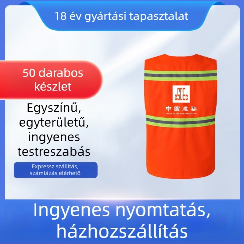 Reflektív mellény közszolgálati munkások számára, kertészkedés és takarítás céljára, nyomtatott felirattal