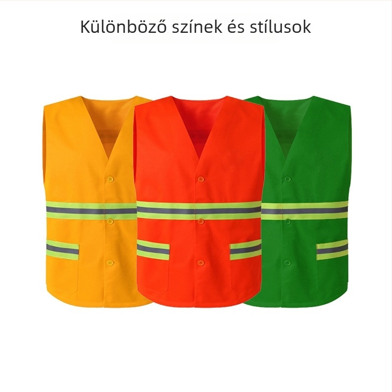 Reflektív mellény közszolgálati munkások számára, kertészkedés és takarítás céljára, nyomtatott felirattal