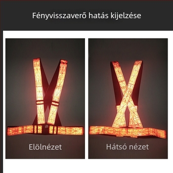 Állítható vállú fényvisszaverő biztonsági mellény, munkaruházat építkezési területre fényvisszaverő csíkokkal