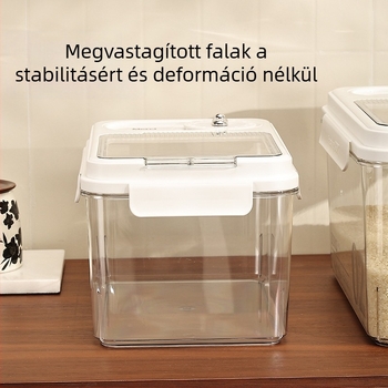Otthoni rizstároló tartály, 2026-os új modell, rovarmentes, nedvességálló, zárható, rizshez, liszthez, macska- és kutyaeledelhez