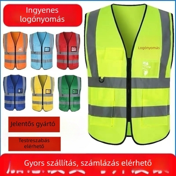 Reflektív mellény építkezésekhez, köztisztasági és kertészeti munkákhoz – egy méret – modell 1015 – Old Firemaker