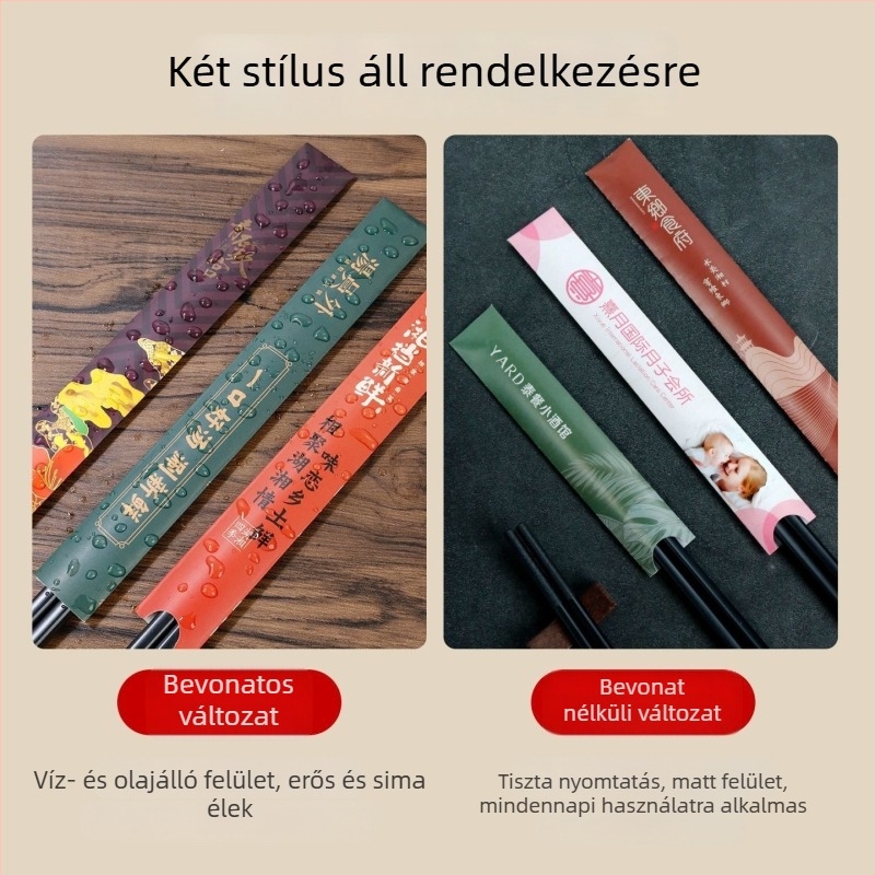Egyszer használatos papírból készült pálcikavédők logónyomtatási lehetőséggel, szállodák, hotpot éttermek, catering és otthoni használatra