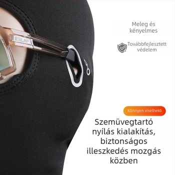 Kerékpáros maszk kapucnival és szemnyílással, fleece béléssel, őszi–téli szezonra, szélálló símaszk