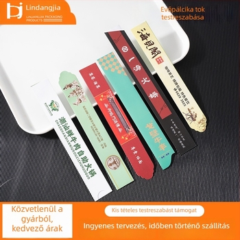 Egyszer használatos chopstick készlet papírtokkal a logó nyomtatásához, laminált bevonattal, olaj- és szennyeződésálló
